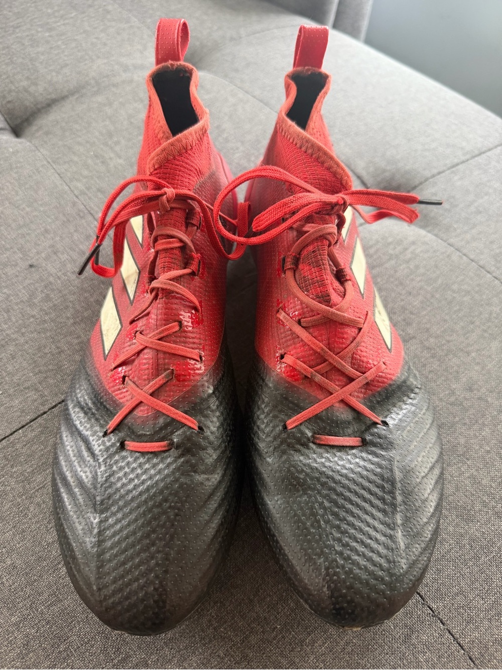 adidas Men's Red and Black Soccer Cleats